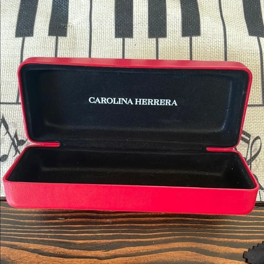 Carolina Herrera Red Eye Glass Case and Cloth